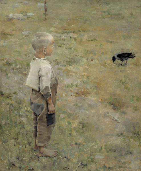 Akseli Gallen-Kallela Boy with a Crow France oil painting art